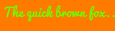 Image with Font Color 6BFF00 and Background Color FF7A00